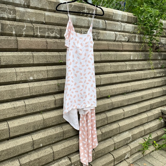 Off-white brushed-pattern draped dress size M. - Picture 12 of 17